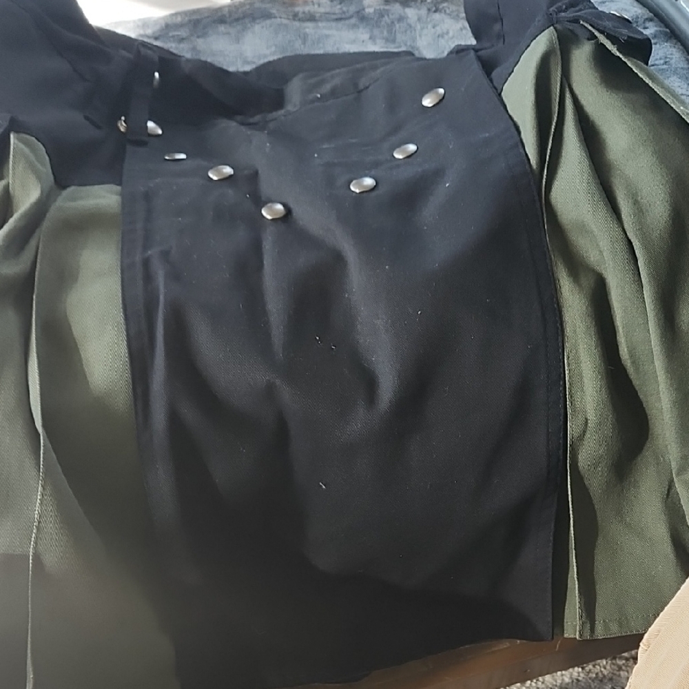 Black and Green Tote Bag with Stud Accents